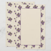 Jugendstil-Veilchen-Blumenmuster Briefpapier (Vorne/Hinten)