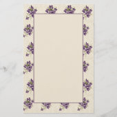 Jugendstil-Veilchen-Blumenmuster Briefpapier (Vorderseite)