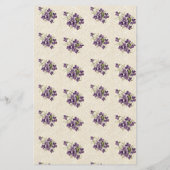 Jugendstil-Veilchen-Blumenmuster Briefpapier (Rückseite)