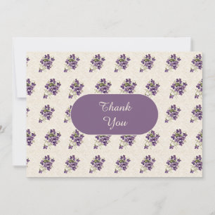 Jugendstil-Veilchen-Blumenmuster Dankeskarte