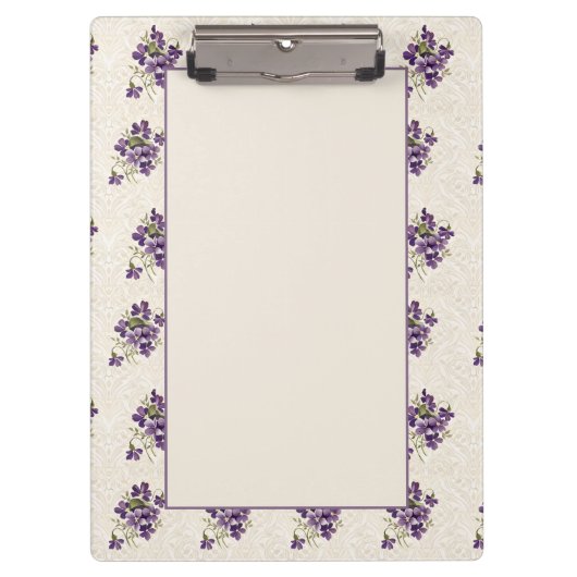Jugendstil-Veilchen-Blumenmuster Klemmbrett (Vorderseite)