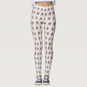 Jugendstil-Veilchen-Blumenmuster Leggings (Vorderseite)