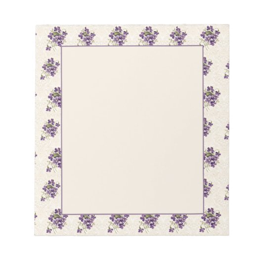 Jugendstil-Veilchen-Blumenmuster Notizblock (Vorderseite)