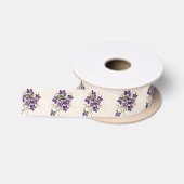 Jugendstil-Veilchen-Blumenmuster Satinband (Spule)