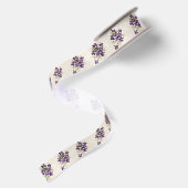 Jugendstil-Veilchen-Blumenmuster Satinband (Rückseite)