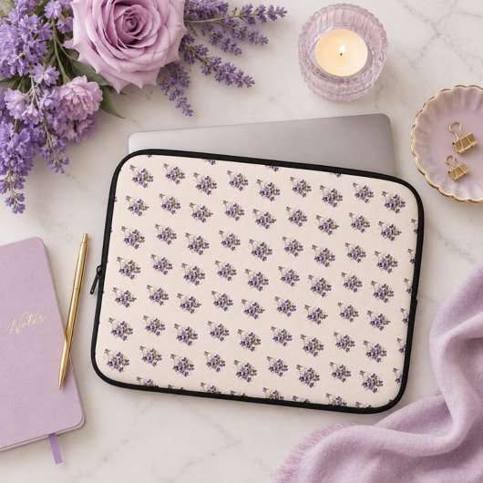 Jugendstil-Veilchen-Blumenmuster – Vintage Laptopschutzhülle