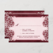 Jugendstil Viktorianisch: Burgund & Weiß UAWG RSVP Karte (Vorne/Hinten)