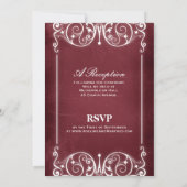 Jugendstil Viktorianisch: Burgund & White Wedding Einladung (Rückseite)