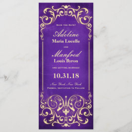 Jugendstil Viktorianisch: Gold & Eggplant Save the Date