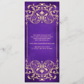 Jugendstil Viktorianisch: Gold & Eggplant Save the Save The Date (Rückseite)