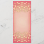 Jugendstil Viktorianisch: Himbeere & GoldWedding M Menükarte (Rückseite)