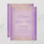 Jugendstil Viktorianisch: Hübsche Lilac & Goldhoch Einladung (Vorne/Hinten)