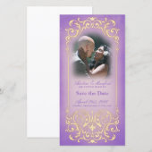 Jugendstil Viktorianisch: Lilac & Gold Save the Da Date (Vorne/Hinten)