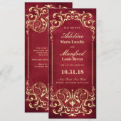 Jugendstil Viktorianisch: Rot und Gold Save the Da Date (Vorne/Hinten)