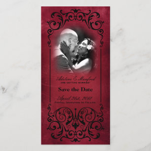 Jugendstil Viktorianisch: Rot und Schwarz Save the Date