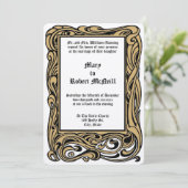 Jugendstil-Viktorianische Epoche 1901 Foliage Wedd Einladung (Stehend Vorderseite)