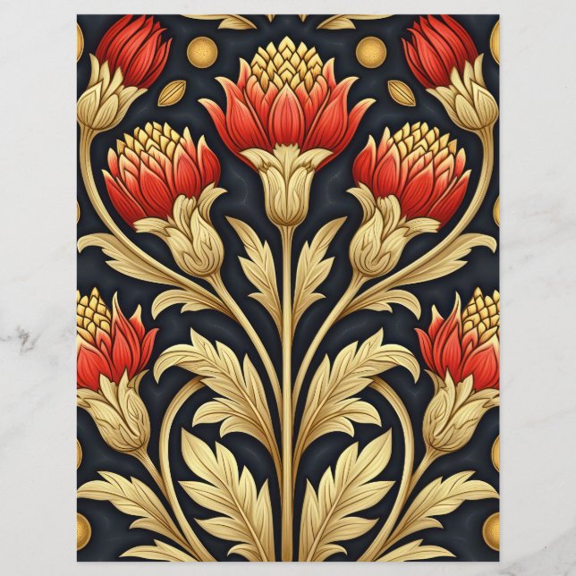 Jugendstil Vintage Blume Scrapbook Junk Journal (Vorderseite)