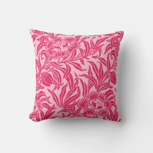Jugendstil Vintage-Blumen-Botanik-Holzblock Kissen