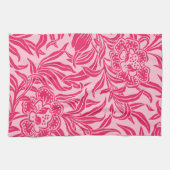 Jugendstil Vintage-Blumen-Botanik-Rosa-Muster Geschirrtuch (Horizontal)