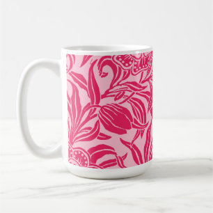 Jugendstil Vintage-Blumen Botanisches Rosa Muster Kaffeetasse