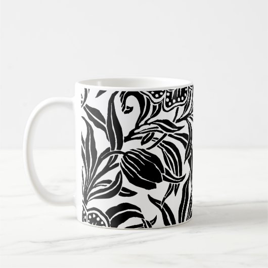 Jugendstil Vintage-Botanik-Blumenmuster  Kaffeetasse (Links)