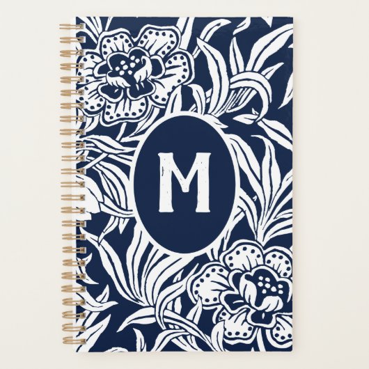 Jugendstil Vintage-Botanik-Blumenmuster Planer (Vorderseite)