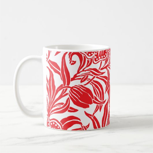 Jugendstil Vintage Botanisches Blumenmuster Kaffeetasse (Links)