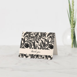 Jugendstil Vintage Botanisches Florales Muster Dankeskarte
