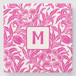 Jugendstil Vintage Botanisches Florales Muster Steinuntersetzer