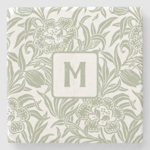 Jugendstil Vintage Botanisches Florales Muster Steinuntersetzer