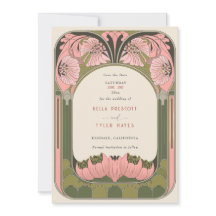 Jugendstil Vintage Floral Rosa Grüne Hochzeit