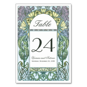 Jugendstil-Vintage Hochzeiten Tischnummern