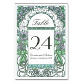 Jugendstil-Vintage Hochzeiten Tischnummern (Vorderseite)