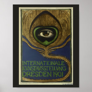 Jugendstil vintage internationale Ausstellung Klin Poster