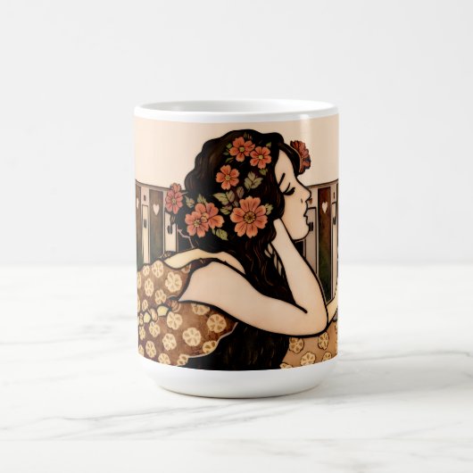 Jugendstil Vintage-Leser Kaffeetasse (Mittel)