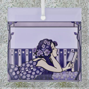 Jugendstil Vintage-Leser Ornament Aus Glas