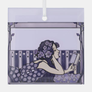 Jugendstil Vintage-Leser Ornament Aus Glas