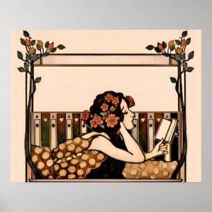 Jugendstil Vintage-Leser Poster