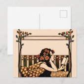 Jugendstil Vintage-Leser Postkarte (Vorne/Hinten)