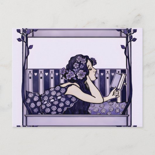 Jugendstil Vintage-Leser Postkarte (Vorderseite)