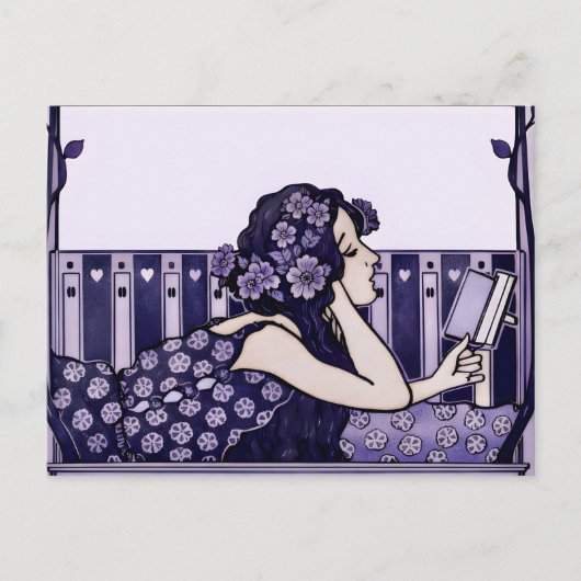 Jugendstil Vintage-Leser Postkarte (Vorderseite)