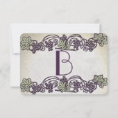 Jugendstil Vintage Weinberge Hochzeit RSVP (Rückseite)