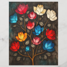 Jugendstil-Vintages Blumenbuch Hintergrund