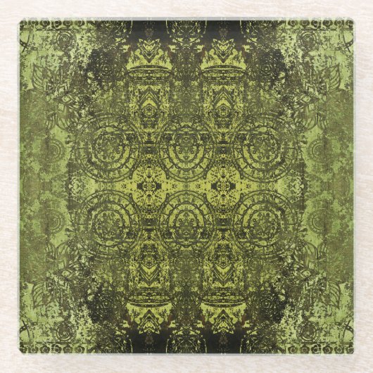 Jugendstil: Vintages Dekor. Glasuntersetzer (Vorderseite)