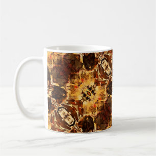 Jugendstil-Vintages, goldfarbenes und braunes pa Kaffeetasse