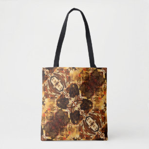 Jugendstil-Vintages, goldfarbenes und braunes pa Tasche