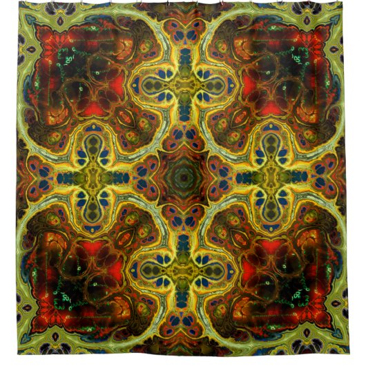 Jugendstil-Vintages Muster in grün, y Duschvorhang (Vorderseite)