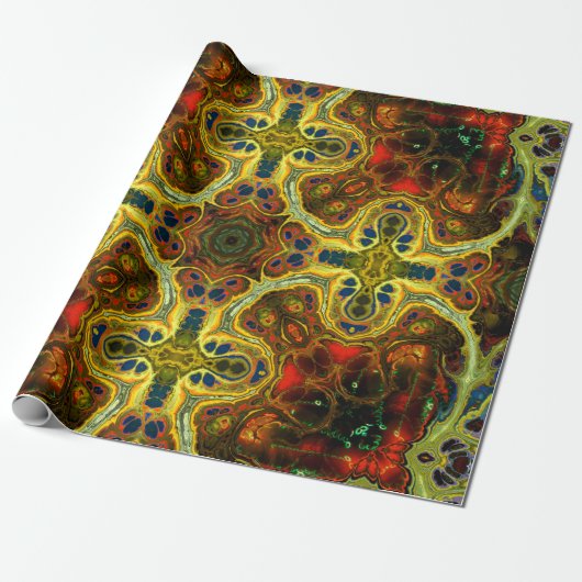 Jugendstil-Vintages Muster in grün, y Geschenkpapier (Ungerollt)