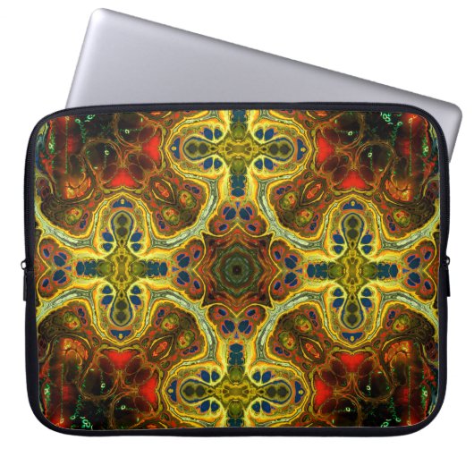 Jugendstil-Vintages Muster in grün, y Laptopschutzhülle (Vorderseite)