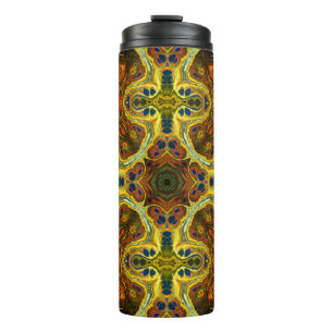Jugendstil-Vintages Muster in grün, y Thermosbecher